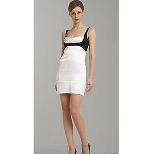 BCBG BLACK COMBO STRAP SILK DRESS NWT size 4